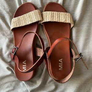 MIA Tan and Brown Women's Sandals